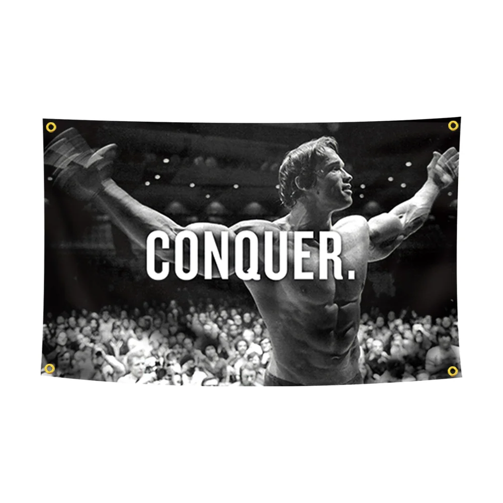 Cartel de Fitness para hacer ejercicio en el gimnasio, bandera colgante para decoración del hogar, 4 ojales en las esquinas, 90x150cm, 3x5 pies