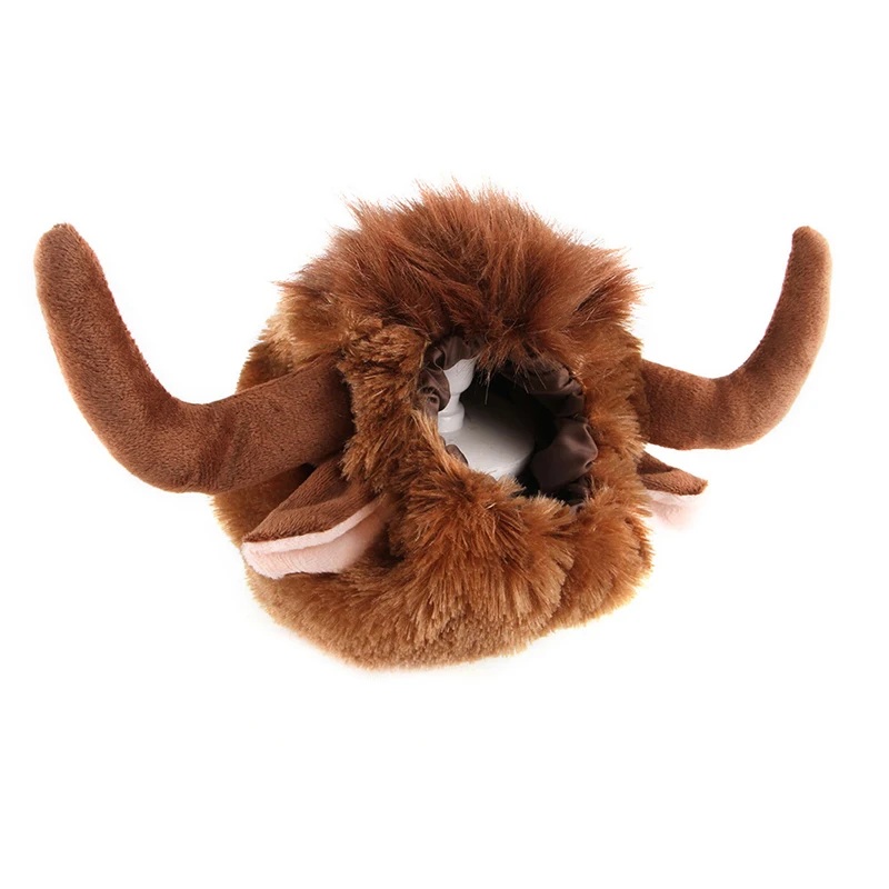 Dog Bull Costume Hats Cute Pet Horn Wigs Halloween Party Supplies for Cat Kitten Small Dogs