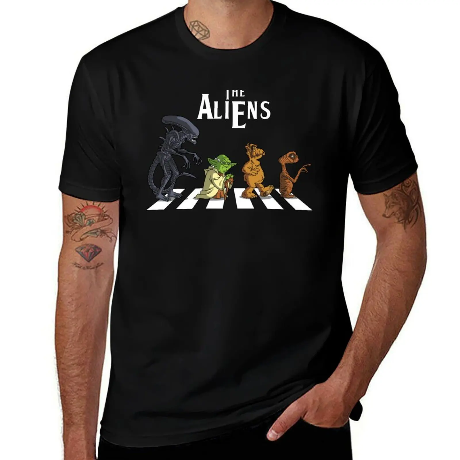 

The Aliens Road Crossing Abbey Road T-Shirt cotton t shirt man t shirt for man 100 percent cotton