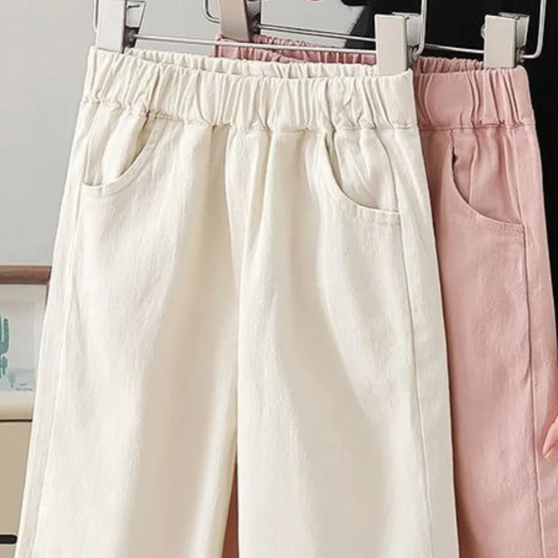 Pantaloni jeans per ragazze pantaloni lunghi cotone 2024 moda primavera autunno adolescenti pantaloni per bambini per bambini di alta