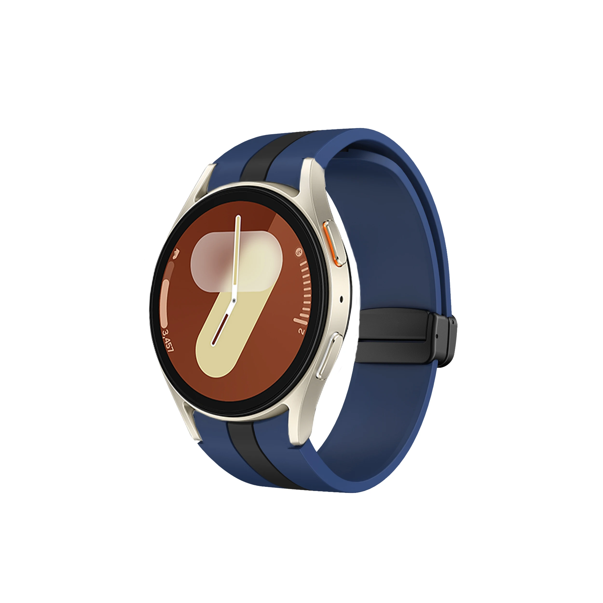 Silicone Watchband for Samsung Galaxy Watch 7 40mm Sport Vertical Black Magnetic Buckle for Galaxy Watch 6 Classic 43/47mm Starp