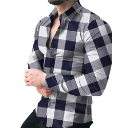 Men's Long Sleeve Shirts Plaid Shirts Fashion High Quality Men's Tops Casual Fashion Business Trendy New Plus Size Clothing