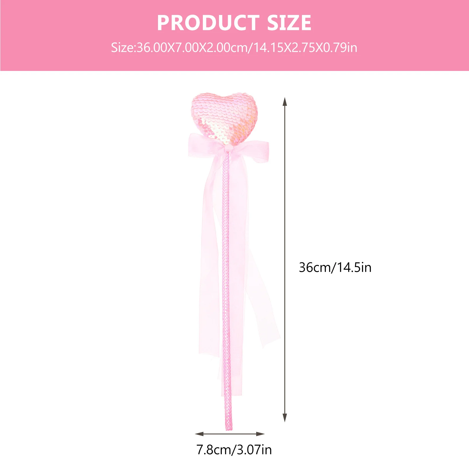 3Pcs Heart Shaped Fairy Wands Sequins Glitter Tassel Princess Dress Up Party Photo Props Kids Cosplay Red Heart Wand