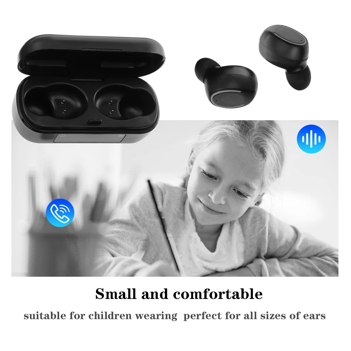 1 set 1 set Ipx7 waterdichte draadloze oordopjes Controle Led digitaal display Ruisonderdrukking Draagbare sportheadset voor