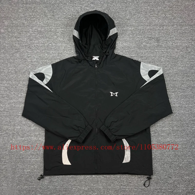 2026 New Mertre Black Sports Jacket Simple Butterfly Logo Windbreaker Quick Drying Oversized Outdoor Coats Fast Delivery