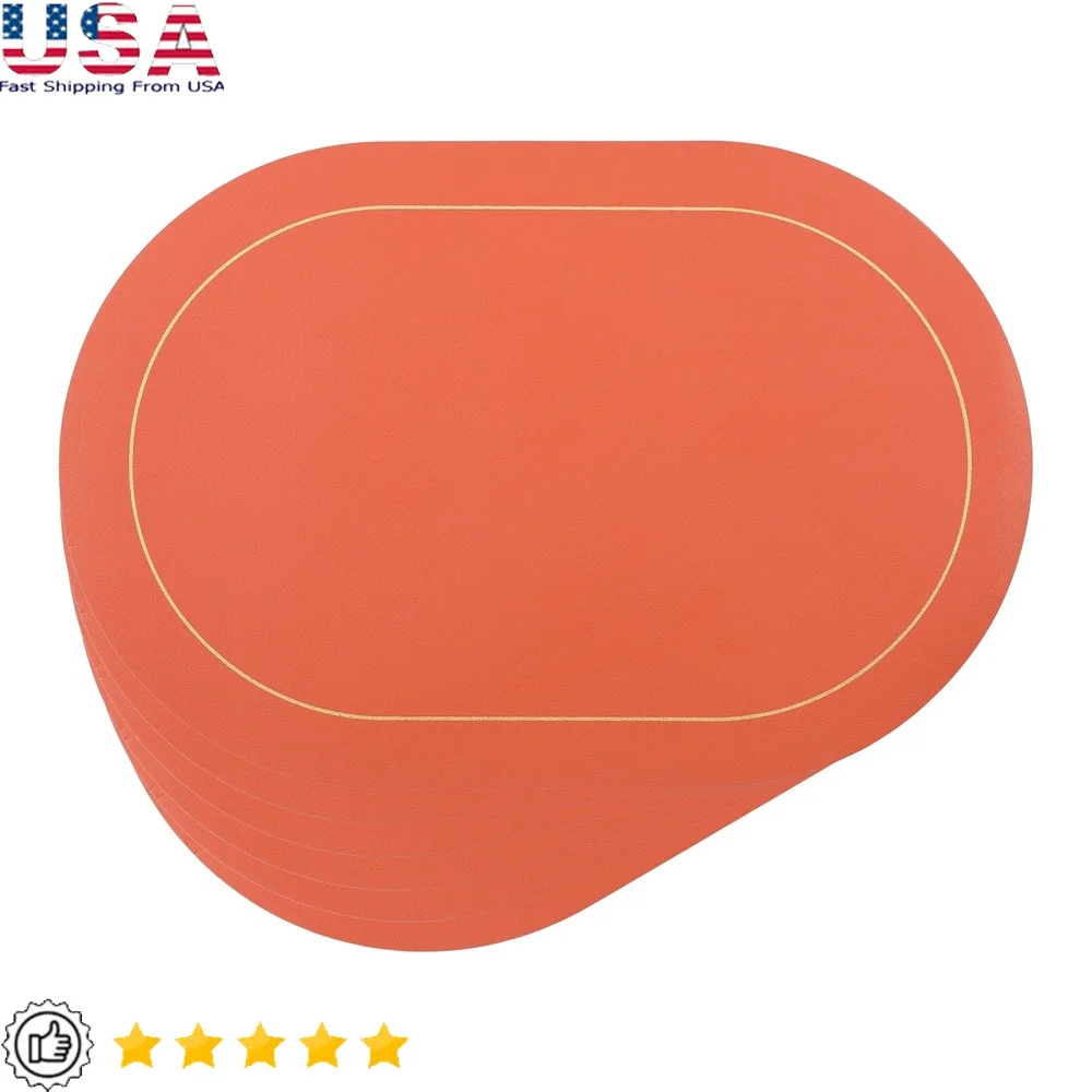 Juego de 6 manteles individuales de piel sintética, protectores de mesa antideslizantes impermeables, decoración de mesa de comedor fácil de limpiar, Ideal para fiestas en casa, bodas