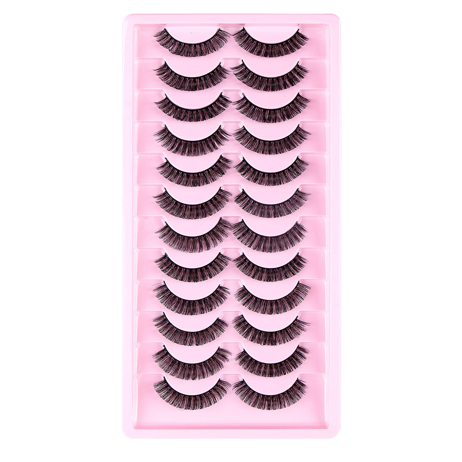 Falso Mink Cílios Postiços, Grosso, Fofo, Encaracolado, Volume Dramático, Lashes Strip russo, Look Natural, Extensão Maquiagem, 12 Pares