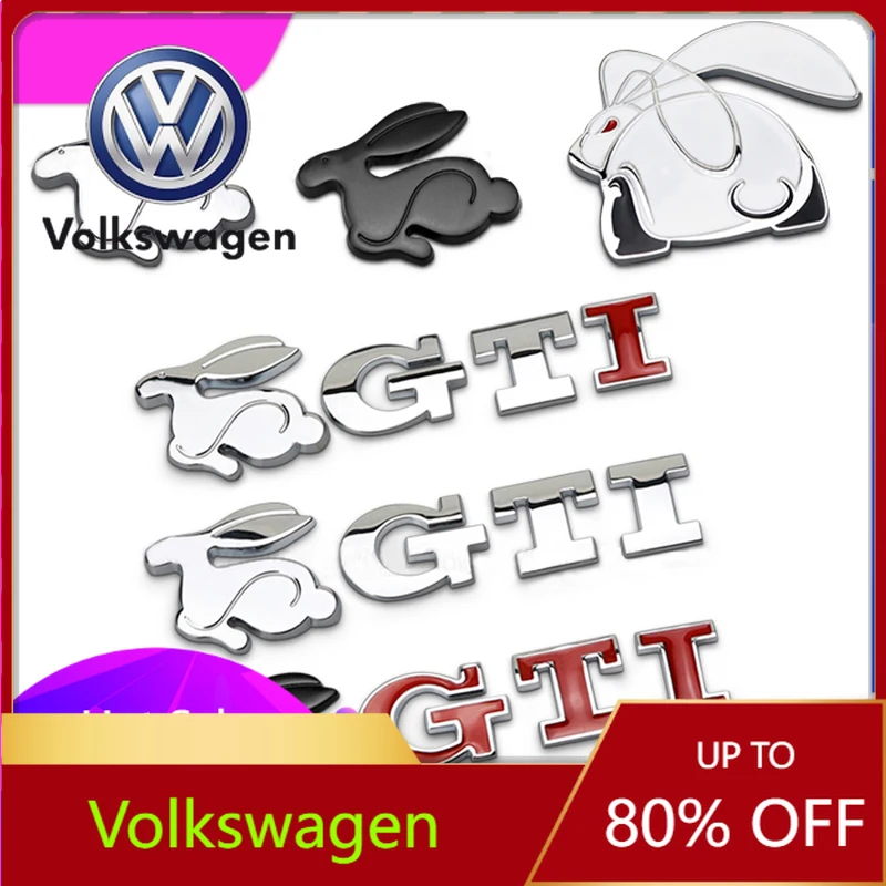 

Car Sticker For VW Volkswagen Jetta MK5 Golf 3D Metal Car Sticker Rabbit Badge Decal Accessories For Volkswagen GTI R-Line R Pol