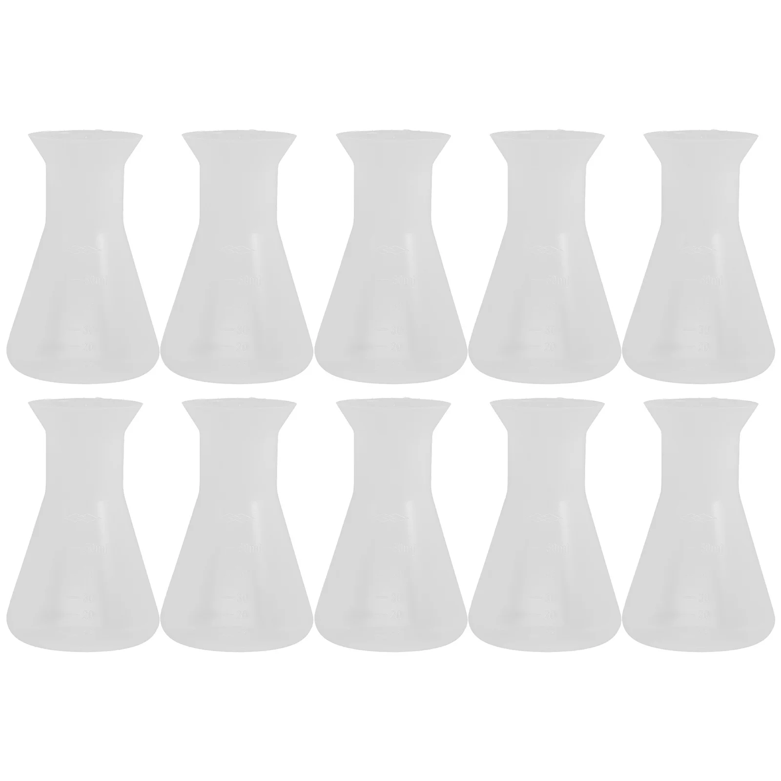 

10 Pcs Boiling Flask Transparent Science Chemistry Plastic Beaker Flat Sided Flasks Beakers Lab Bottom