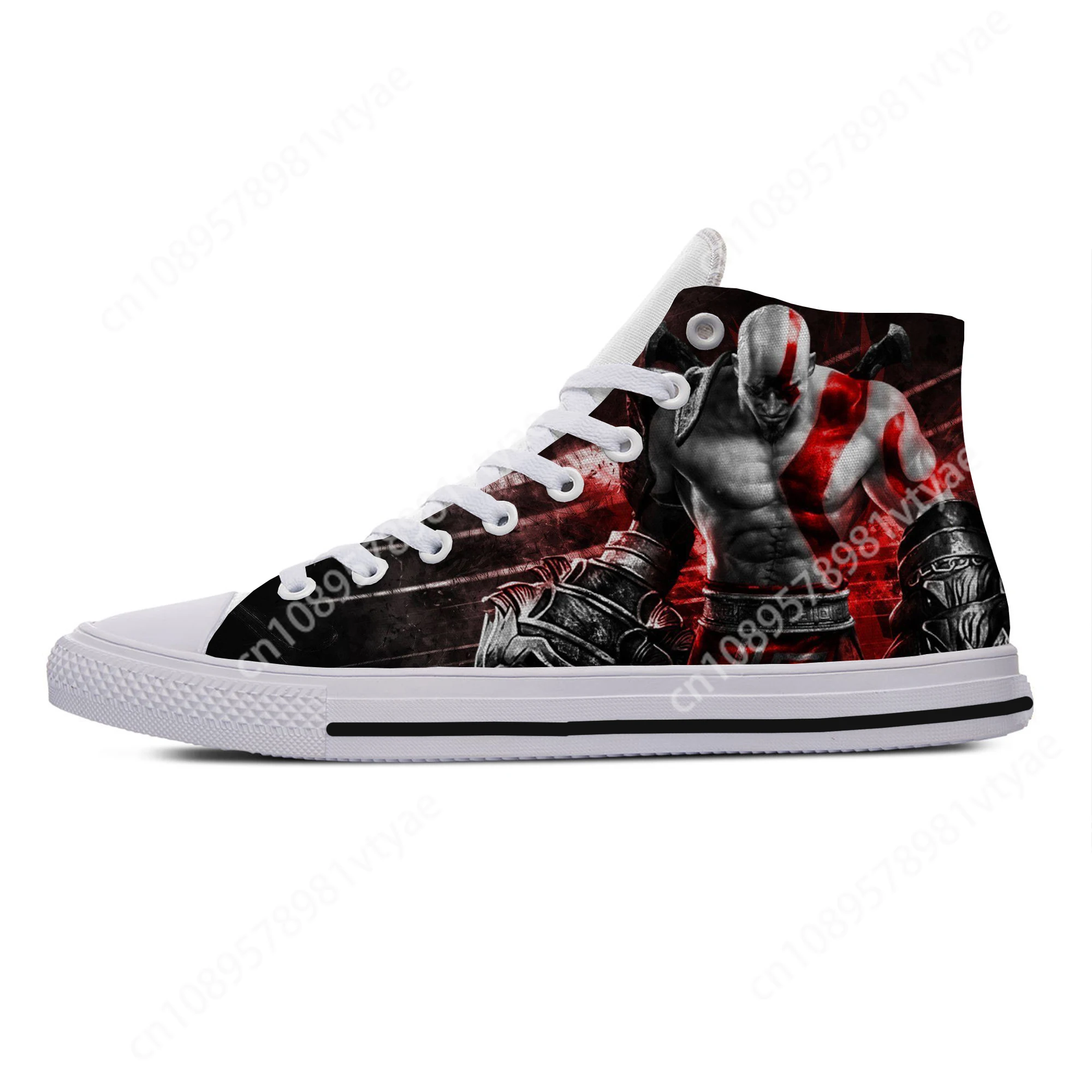 Sapatos de lona para homens e mulheres, sapatos casuais, leves, respiráveis, confortáveis, França, God of War, personagem de Kratos, novo, quente