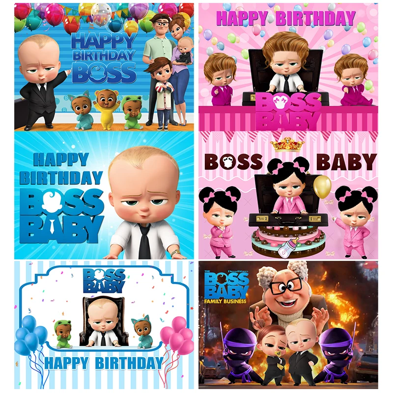 Boss Baby tema sfondo panno decorazione festa di compleanno per ragazzi o ragazze rosa blu Baby Shower sfondo decorativo panno