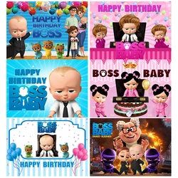 Boss Baby tema sfondo panno decorazione festa di compleanno per ragazzi o ragazze rosa blu Baby Shower sfondo decorativo panno