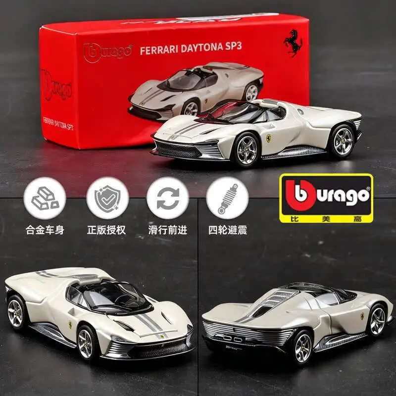 Bburago 1:64 Ferrari Diecast Car Model Porsche 911 Mercedes-Benz Collectible Alloy Vehicle Toy Lamborghini Birthday Gift