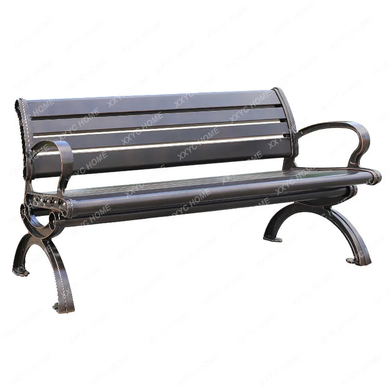 

Park Chair Outdoor Rest Bench Strip Row Chair Seat Leisure Courtyard Garden Chair Anti-Corrosion Cast Aluminum Iron Art