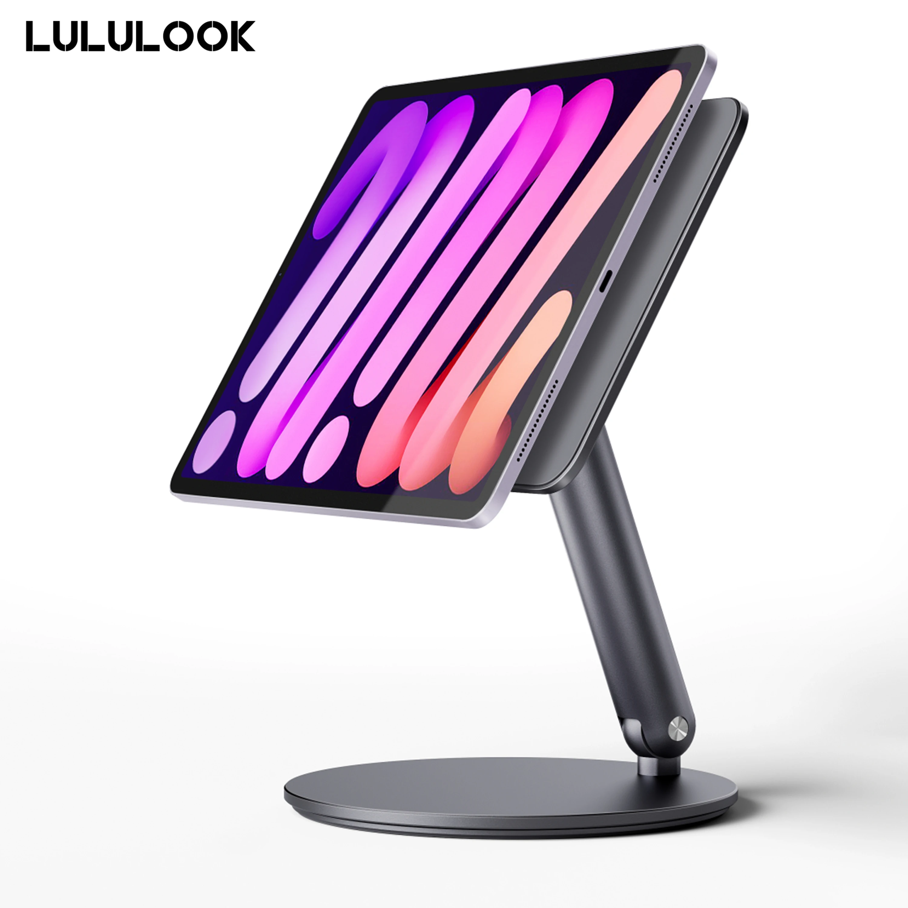 LULULOOK Magnetic Stand For iPad Mini 7 6 Aluminum Foldable Adjustable Holder 360 Rotatable Floating Stand For Apple iPad Mini 7