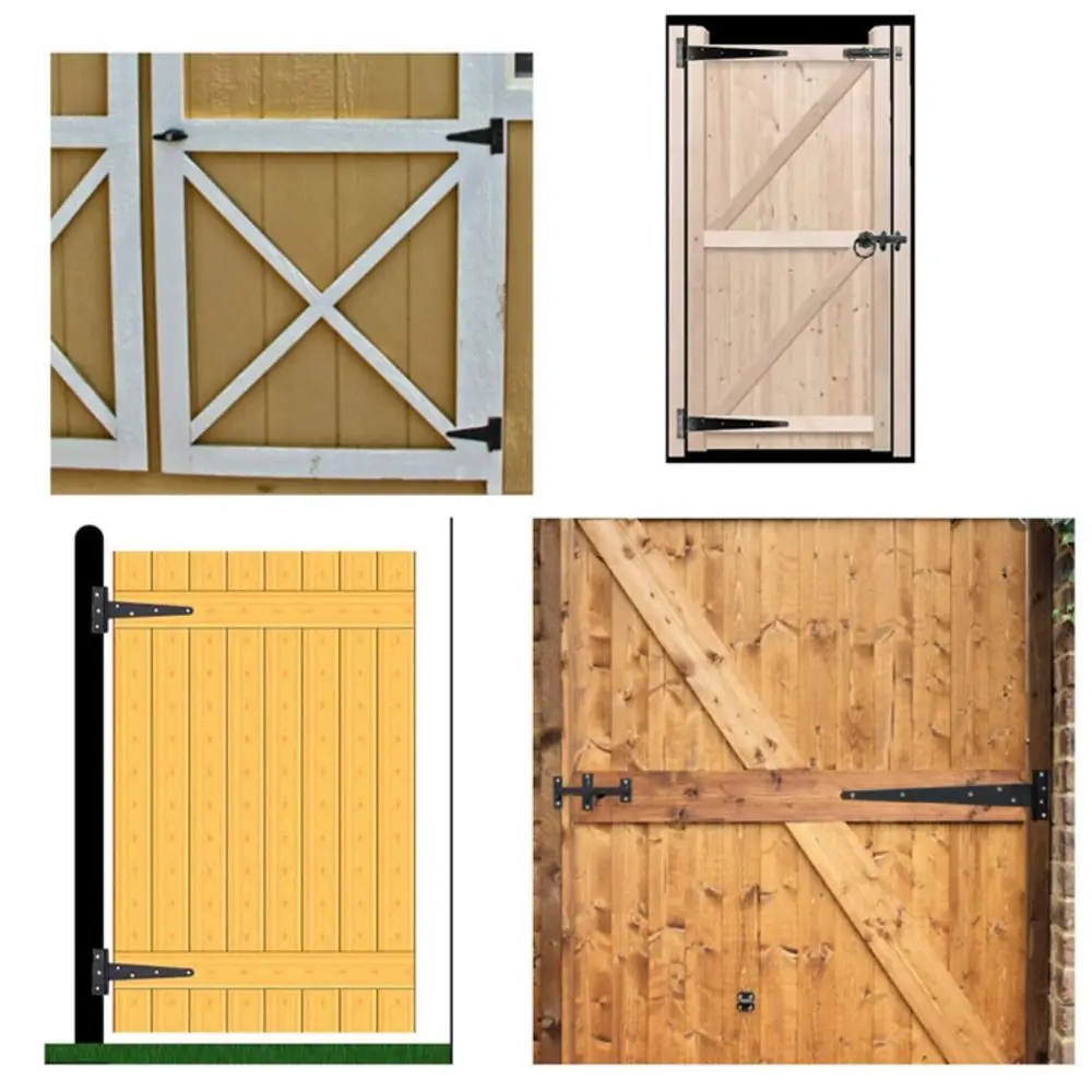 1pcs 3/4/6inch Door Hinges Heavy Duty Metal Gate Strap Hinges with Screws Rustproof Wrought Hardware