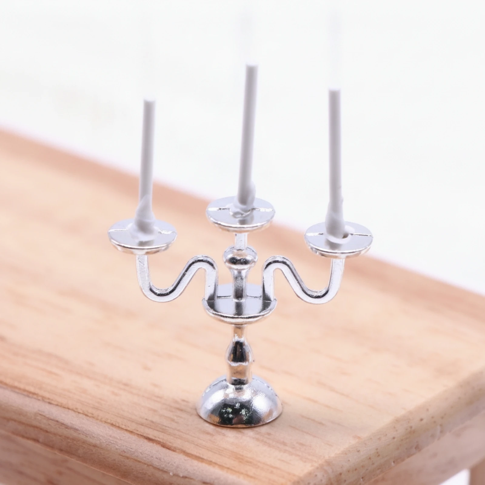 Miniature Candelabra Vintage Dollhouse Candle Holder Candelabras Realistic Ornament Compact for Hobbyists, Diorama, Photo Props