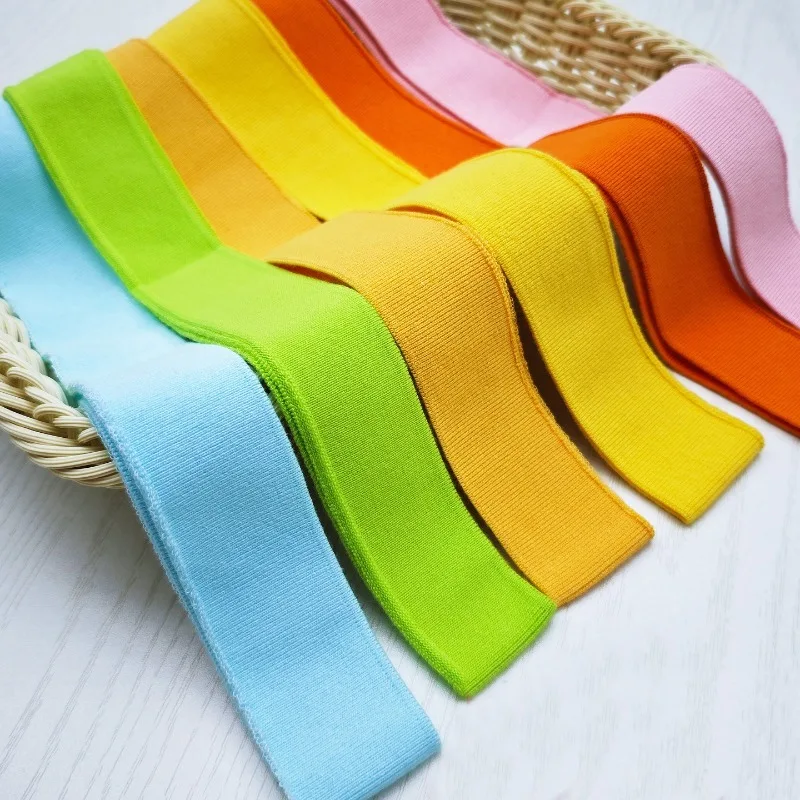 Pure Cotton Elastic Ribbed Knitted  Fabric for Sewing Garment Collar Cuffs Underwear Sportswear V-neck DIY Crafts