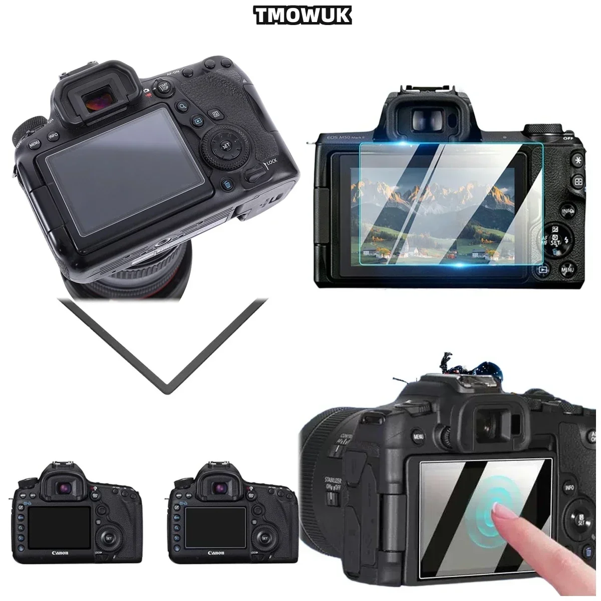 For Canon 5D3 5D4 5DR 5DS 1DX Tempered Glass Screen Protector 9H Hardness HD Clear Anti-Scratch LCD Guard Film TMOWUK