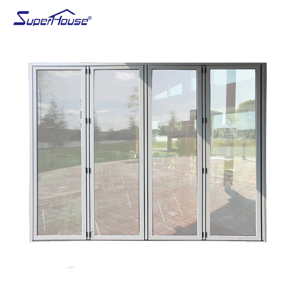 Custom Florida FPA Hurricane Impact Proof Aluminium Bifold Door Storm Resistant Protection Patio Bi Folding Doors For Residentia