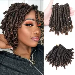 Bob Spring Twist Crochet Hair Synthetic Pretwisted Passion Spring Twists Hair Pre Looped Crochet Braids for Black Women