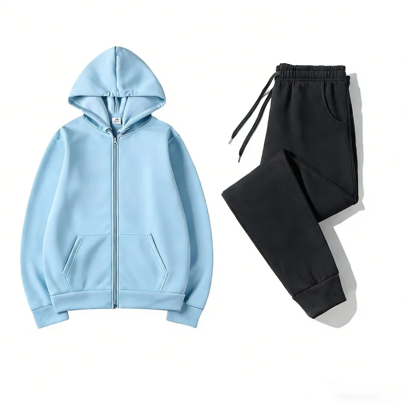 2026 spring autumn Men's Tracksuit Fashion Daily Sweatshirts Men Hoodies+Pants suit Sportswear zipper Cardigan male casual suit view 6