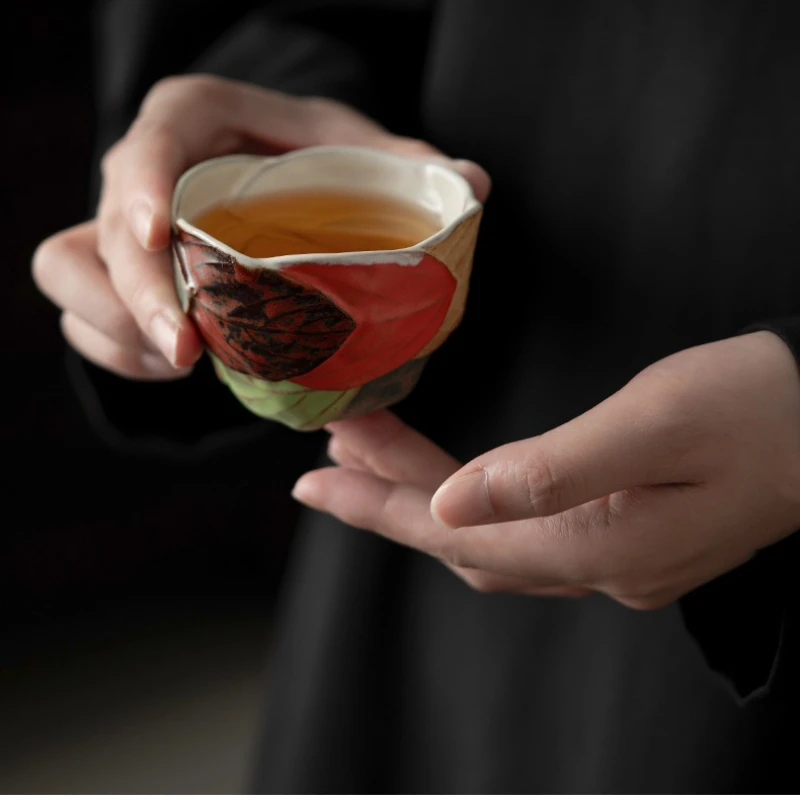 

Handmade Leaf Tea Cup Hagi Burned Tea Cup