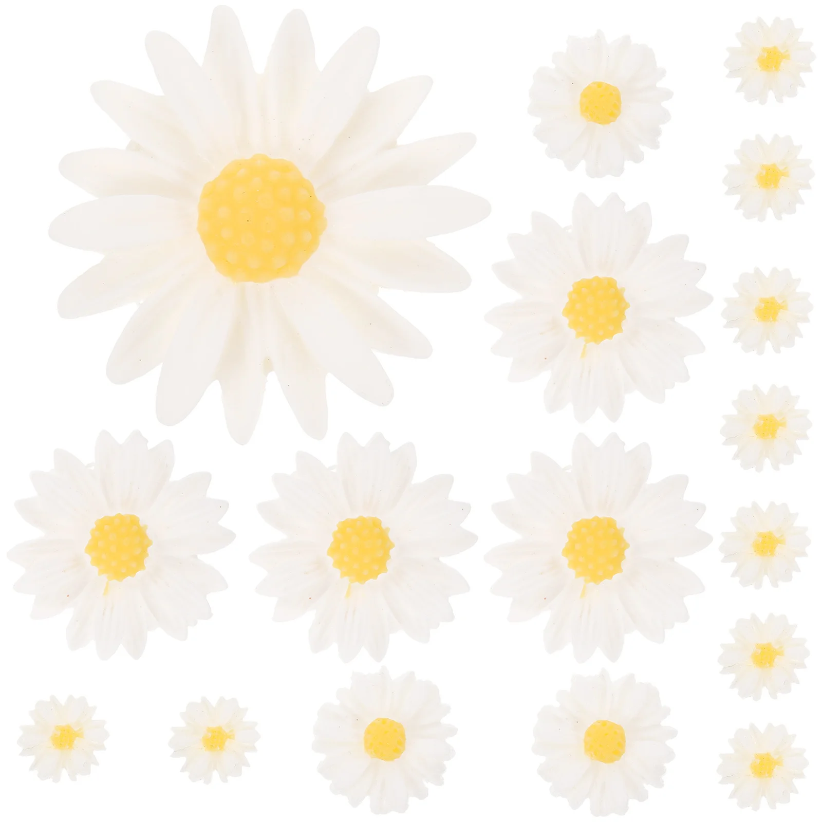 

60Pcs Daisy Resin Crafts DIY Accessories Small Flower Decor for Hairband Phone Case Charm Wedding Bouquet Handmade Ornament