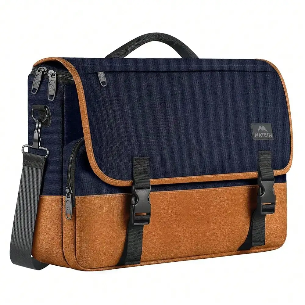 

Messenger Bag For Men, Briefcases Lightweight Men's Laptop Bag 17.3 Inch Water Resistant Crossbody Satchel Computer Work Office Case With Shoulder Strap, Blue