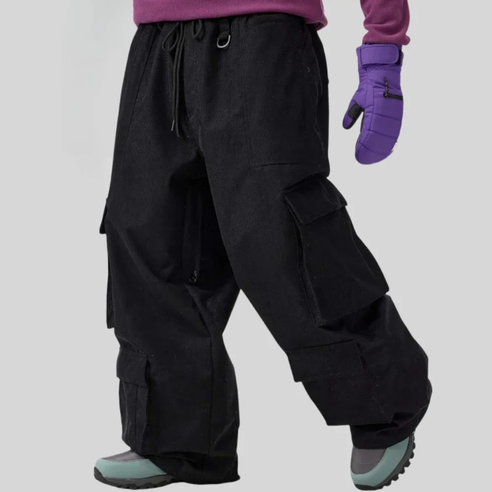 

Новые зимние лыжные штаны с несколькими карманами, мужские свободные водонепроницаемые лыжные штаны, женские теплые ветрозащитные лыжные штаны, дышащие для спорта на открытом воздухе