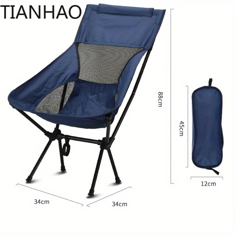 Outdoor Camping Chair Folding Moon Beach Chair Portable Leisure Travel BBQ Fishing Chairs Detachable Picnic Outdoor Furniture