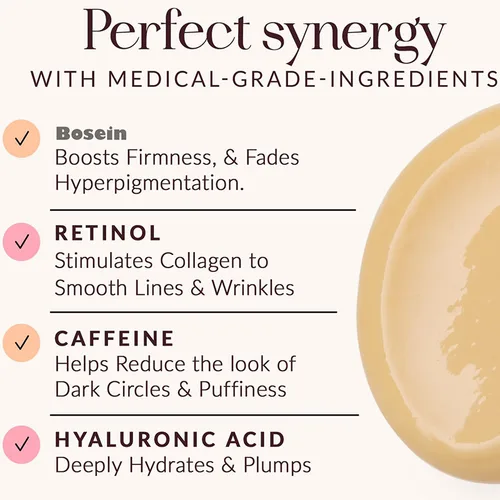 Imagen 2 del producto Crema antienvejecimiento para ojos que reduce las ojeras, hinchazón y líneas finas, tratamiento intensivo hidratante reafirmante con Bosein, reafirma las bolsas