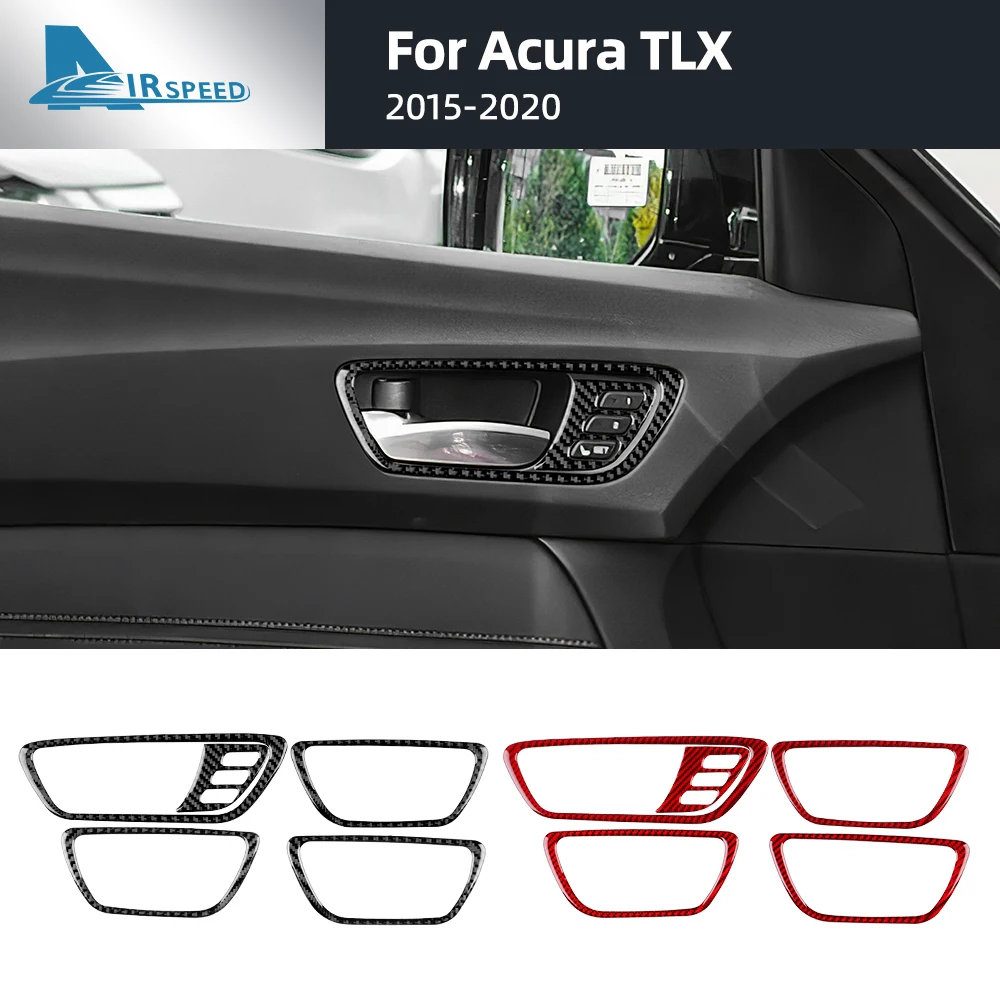 

Real Soft Carbon Fiber Sticker For Acura TLX 2015 2016 2017 2018 2019 2020 LHD Car Inner Door Handle Frame Trim Accessories