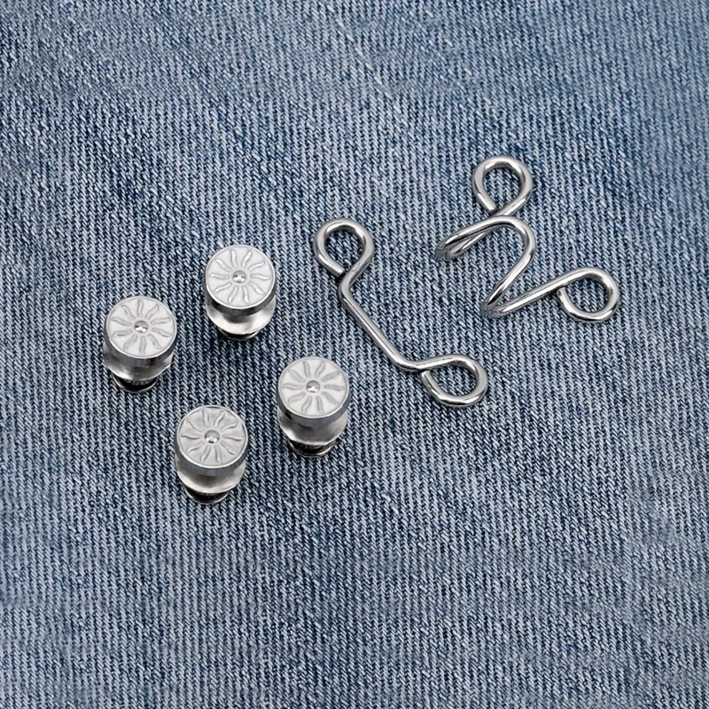 No Sewing Jeans Tighten Waist Brooches Adjustable Buckle Set Detachable Pants Clips Pins Clothing Accessories