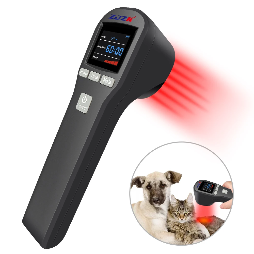 ZJZK 808nm Cold Laser Therapy Device for Animal Wounds Healing Cure Laser Physiotherapy Pain Relief Hip Dysplasia Dog Cat Horses