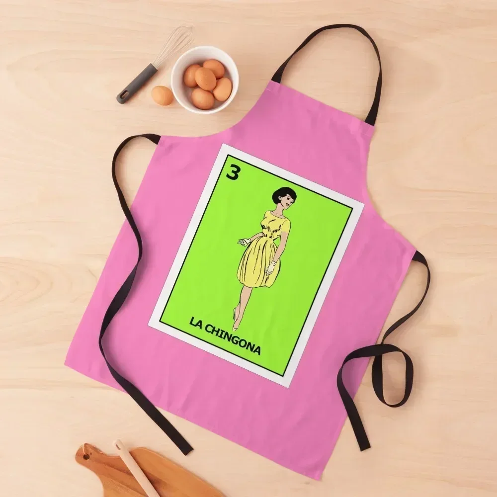 

LA CHINGONA. Mexican loteria inspired art Apron men Hairdressing Hairdresser Accessories Men gift kitchen gadgets Apron