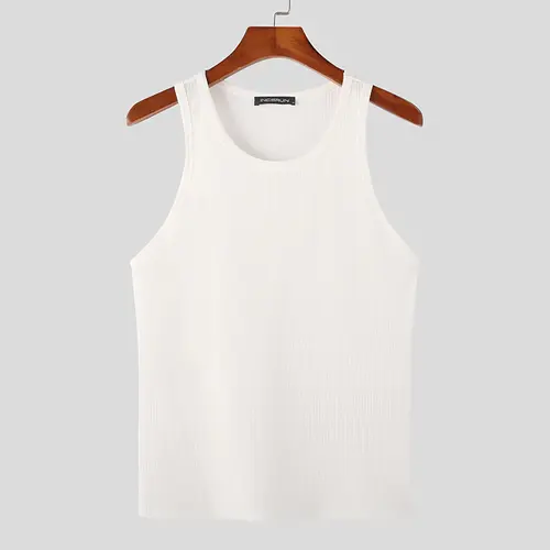Casual Well Fitting Tops INCERUN Men's Solid Color Pinstripe Sleeveless Vests Streetwear Sports All-match Loose Waistcoat S-5XL - Image 10