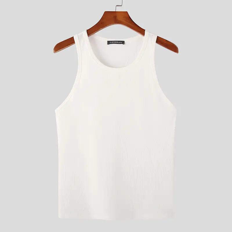 Casual Well Fitting Tops INCERUN Men's Solid Color Pinstripe Sleeveless Vests Streetwear Sports All-match Loose Waistcoat S-5XL - Image 10