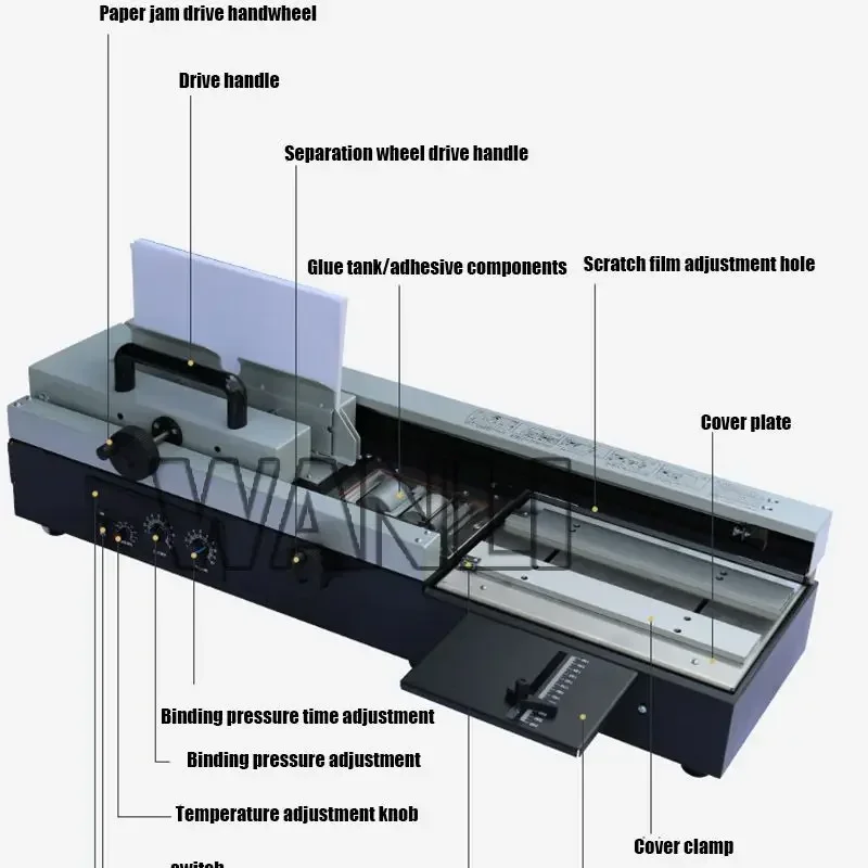 جديد كبير 460S صمغ يسيح بالحرارة ماكينة تجليد ملف كتاب A4 320 مللي متر اللاسلكية الغراء الساخن الموثق التلقائي التدفئة الكهربائية ملزمة ماك
