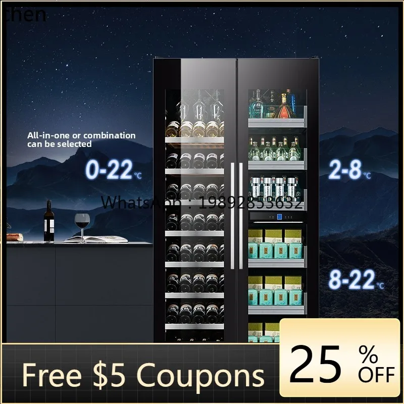 

P26 ice bar wine cabinet air-cooled red wine cabinet household living room embedded refrigerator tea drink glass freezer