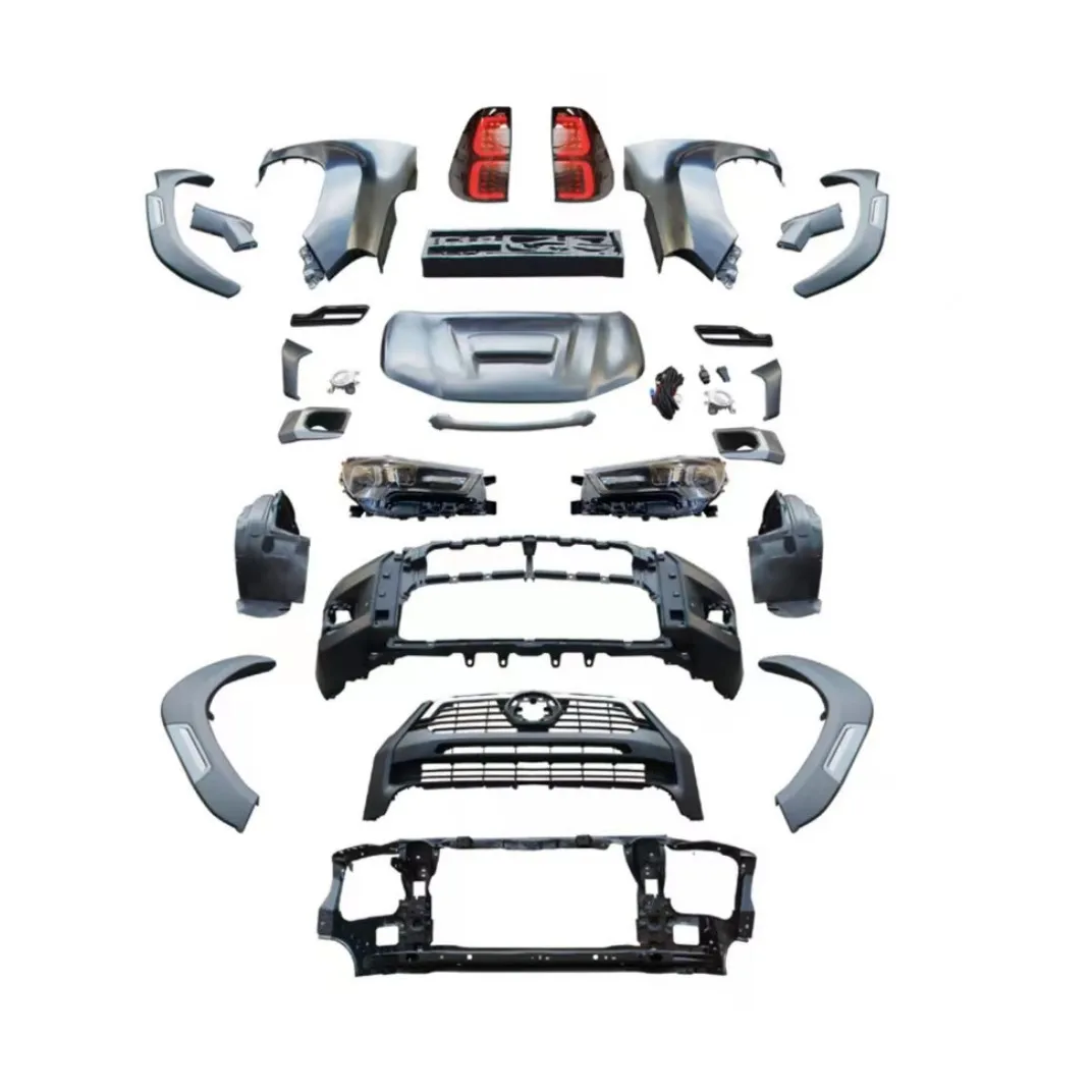 

Car Body Kit for Hilux 2012 to 2020 ROCCO Style Front Rear Car Bumper With Grille Headlights Taillights Fenders Bodykit