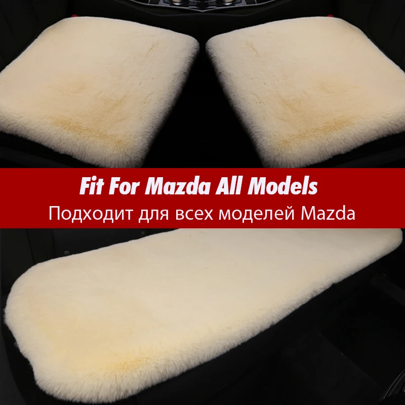 Universal Plush Fur Car Seat Cover For Mazda3 Mazdaspeed Mazda 2 3 6 cx5 rx8 cx3 CX-3 CX-5 CX-7 CX-8 mx5 MX-5 Rally car interior