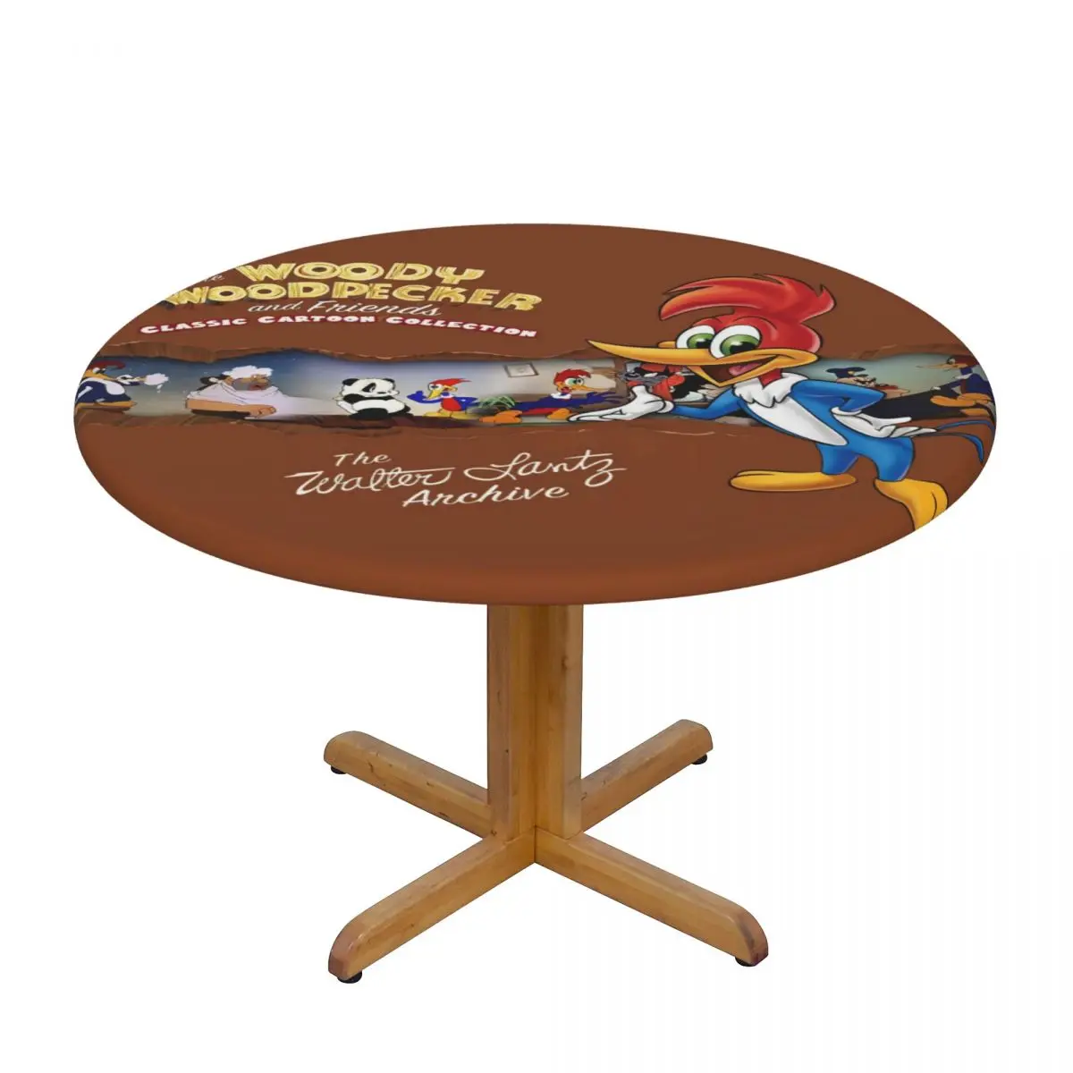 Custom Round Disney Cartoon Woody Woodpecker Animation Tablecloth Fit 45