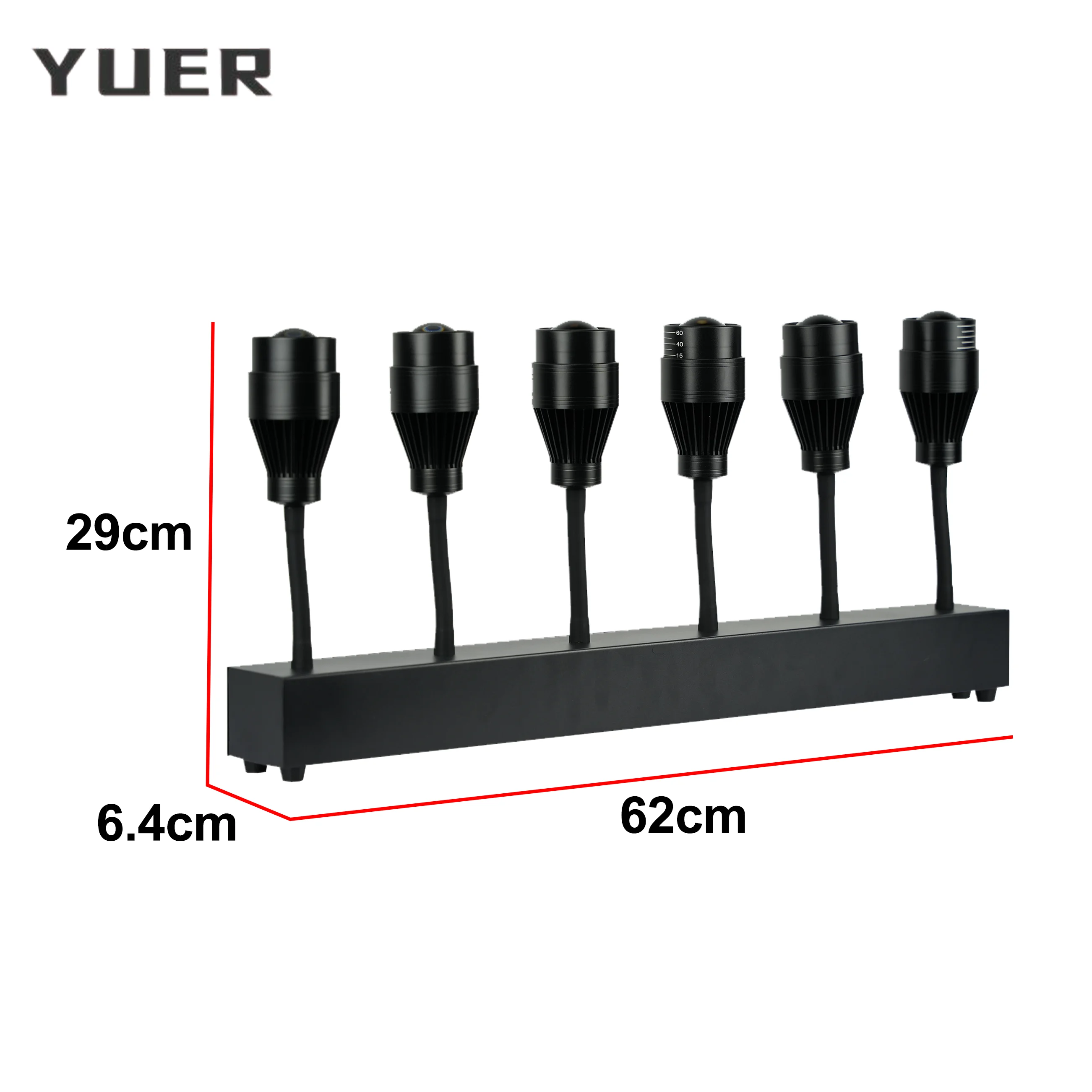 YUER 6x10W COB Warm White Stage Spotlight Zoom Wash Focus Effect For Dj Disco Party Home Club Bar DMX Control Stage Lighting