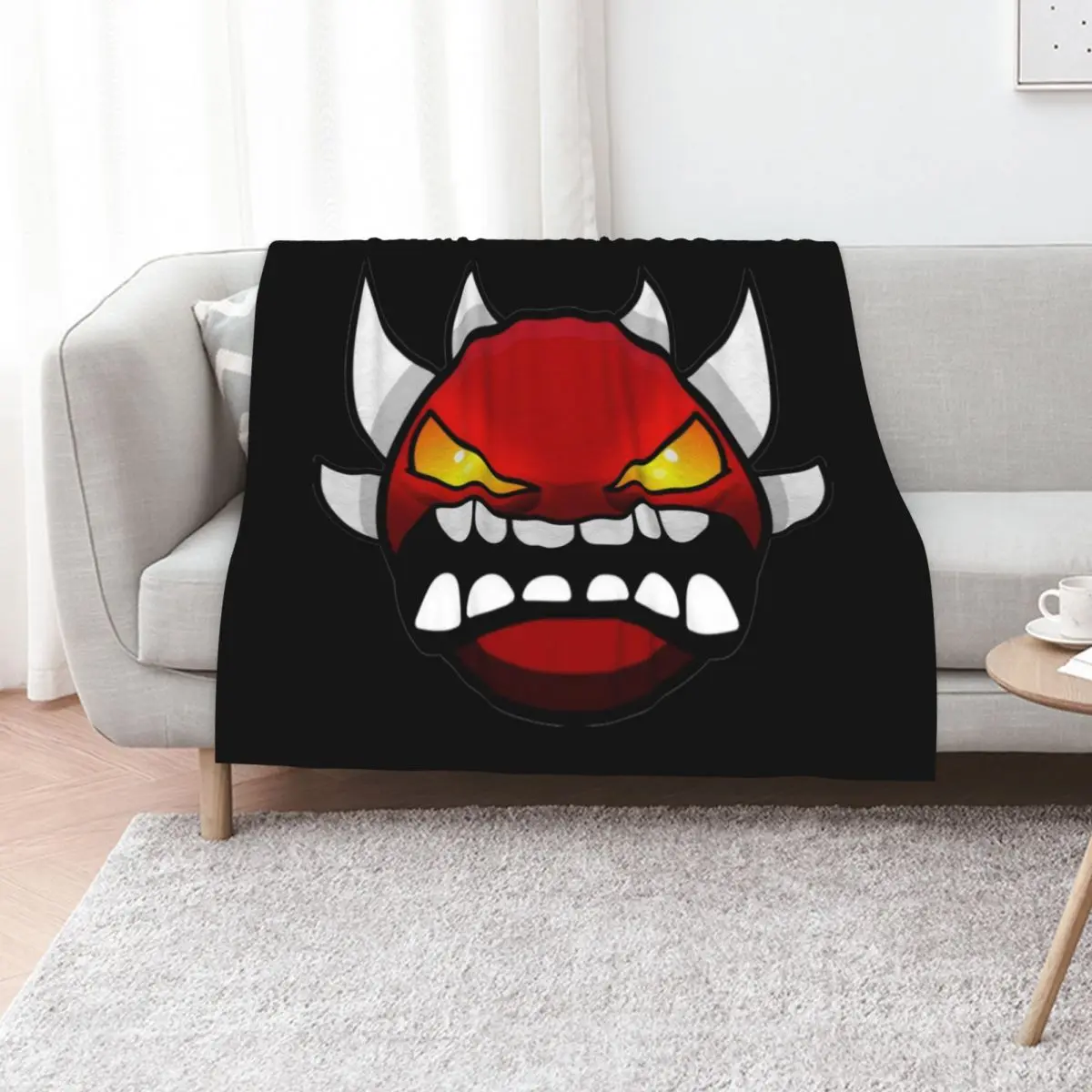 angry geometry dash Throw Blanket Sofa Throw warm for winter Sofa Polar Hair christmas decoration Blankets