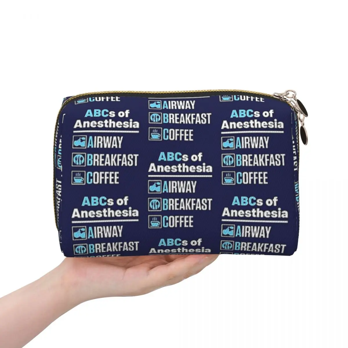 

Anesthesiologist Anesthesiology Doctor Nurse ABCs Women Cosmetic Bags Travel Makeup Organizer Pouch Toiletry Storage Dopp Kit