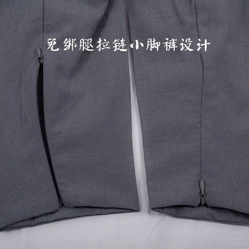 Image 3: Pantalon de moine cambrique en coton d'été, pantalon bouddhiste Zen, bas chinois traditionnel, bouddha Shaolin, pantalon de moine Kung Fu khj