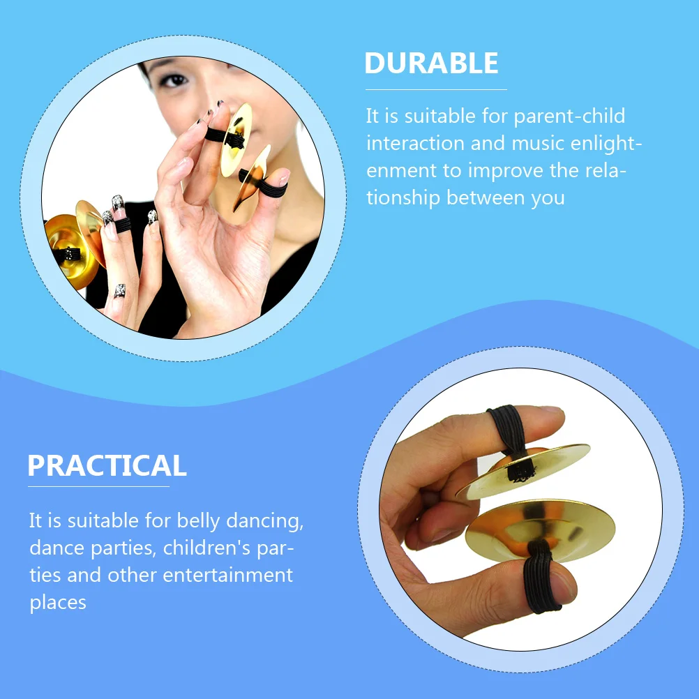 

4 Pcs Copper Finger Bowl Hand Ornament Cymbals Musical Belly for Adults Tiny Instruments