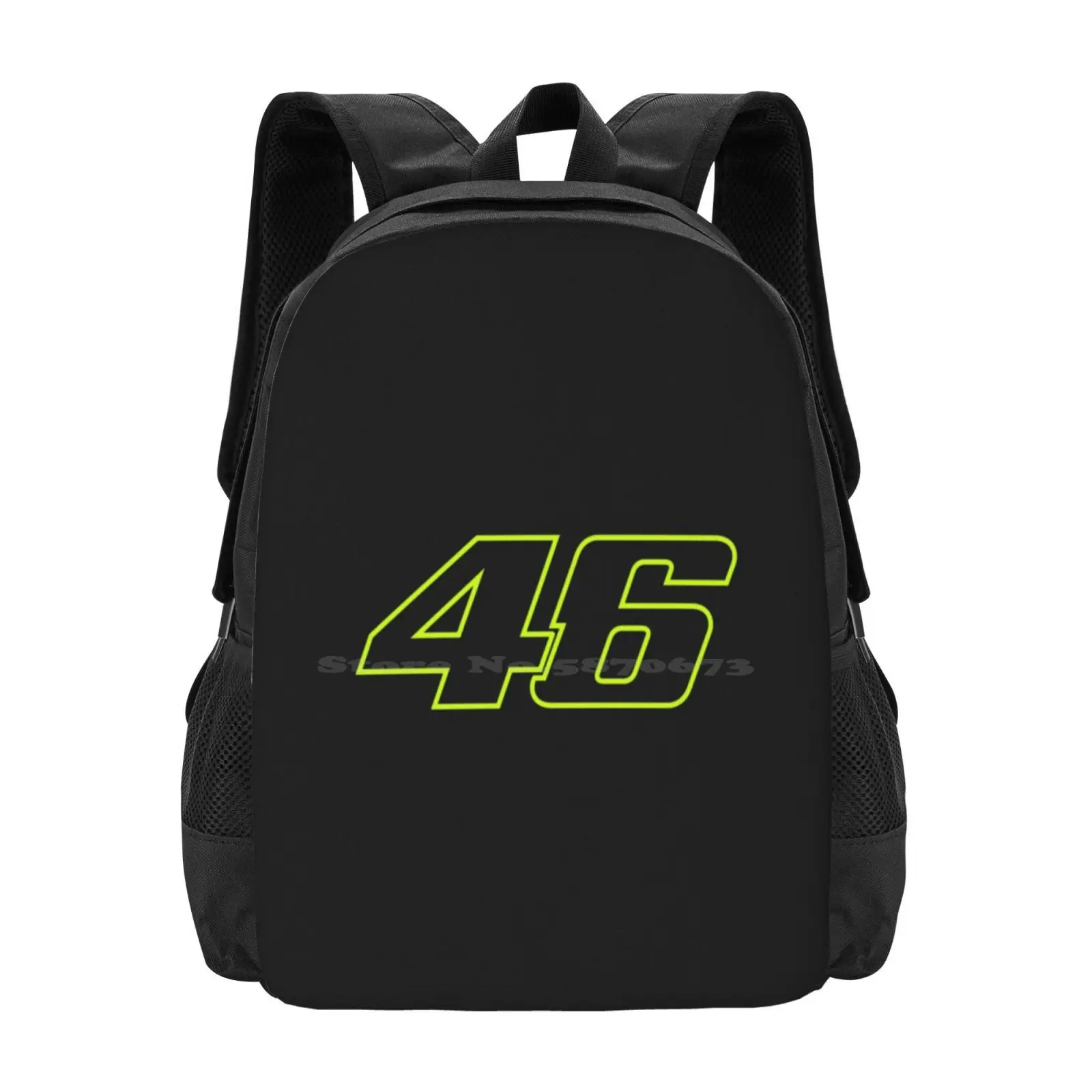 Green Line 46 Bag Backpack For Men Women Girls Teenage Motorcycle Racing Motorbike The Doctor Rider Helmet Racer Bike