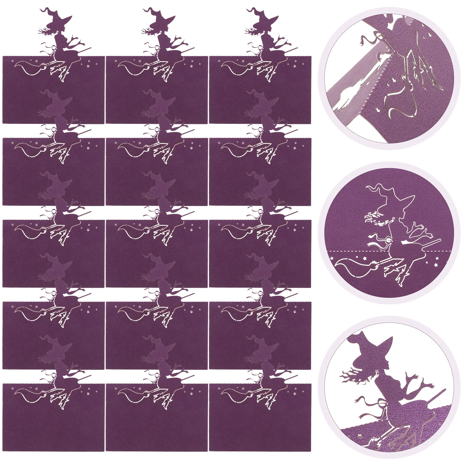 

50Pcs Halloween Witch Blank Table Name Cards Smooth Edges for Party Reserved Signs and Seating Halloween Place Cards